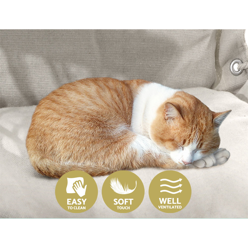 Gardeon Hammock Hanging Swing Chair - Cream-Hammock-PEROZ Accessories