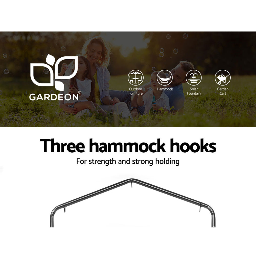 Gardeon Outdoor Hammock Chair with Stand Swing Hanging Hammock with Pillow Grey-Hammock-PEROZ Accessories