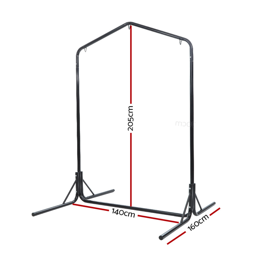 Gardeon Double Hammock Chair Stand Steel Frame 2 Person Outdoor Heavy Duty 200KG-Furniture > Outdoor-PEROZ Accessories