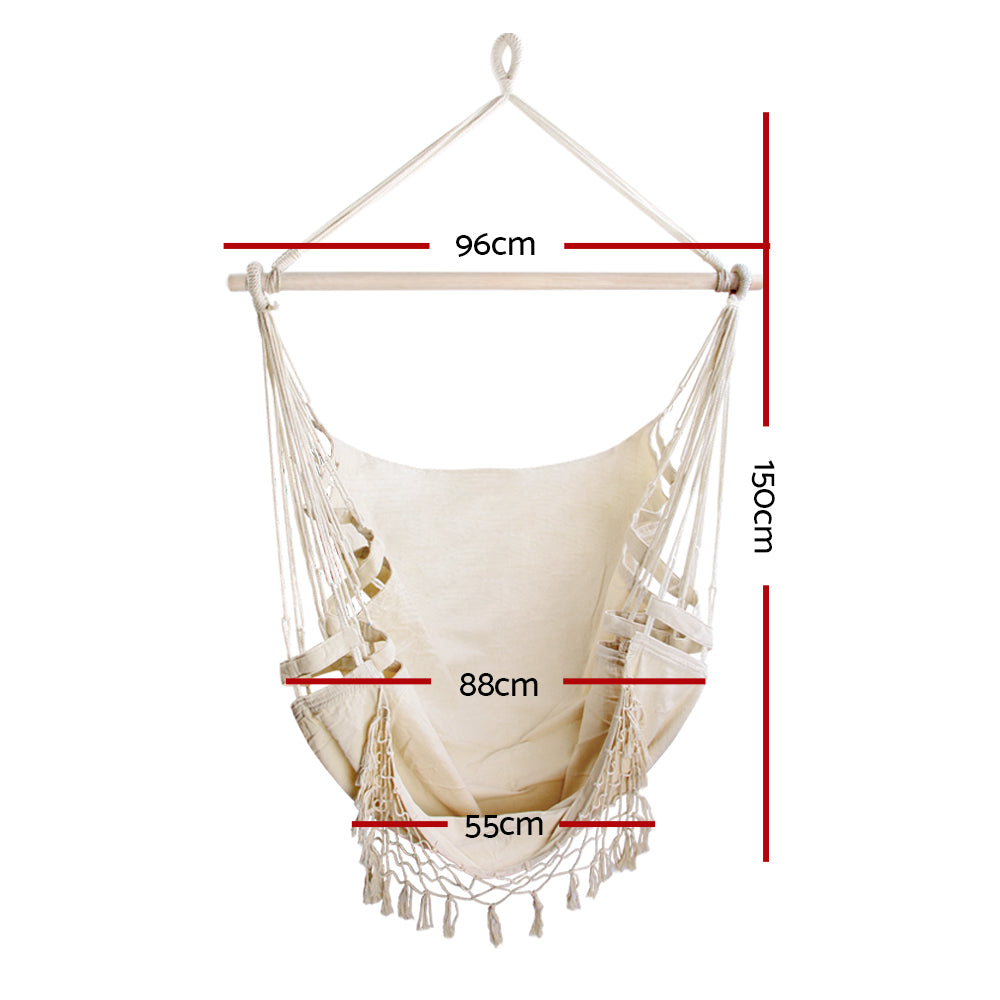 Gardeon Hammock Swing Chair - Cream-Hammock-PEROZ Accessories