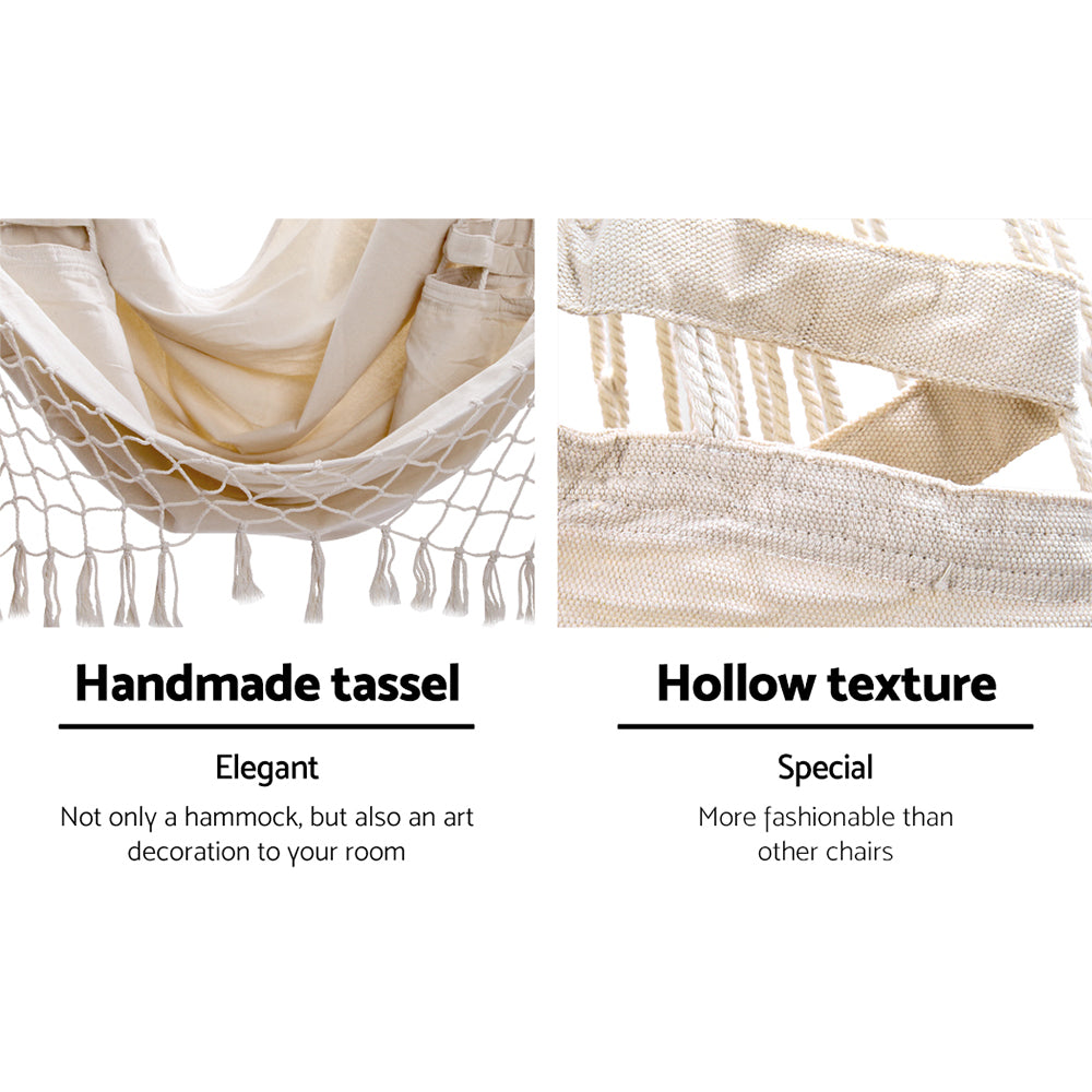 Gardeon Hammock Swing Chair - Cream-Hammock-PEROZ Accessories