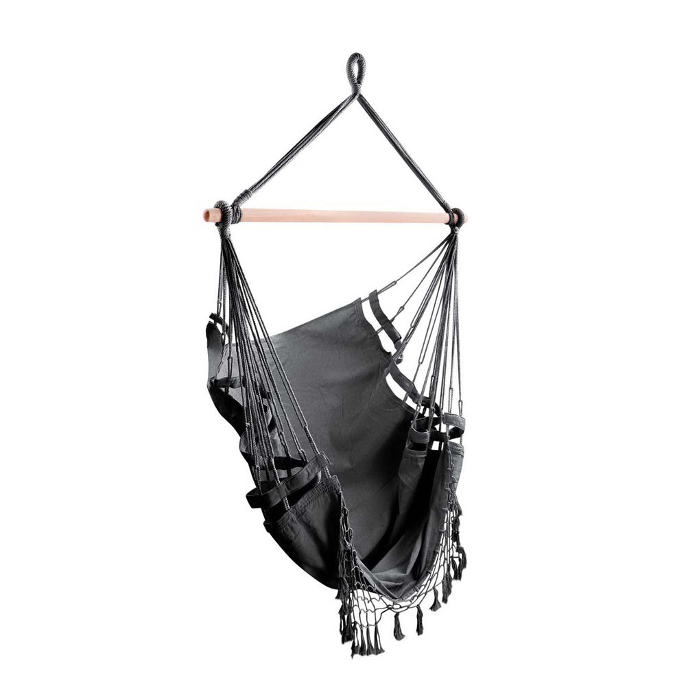 Gardeon Hammock Swing Chair - Grey-Hammock-PEROZ Accessories