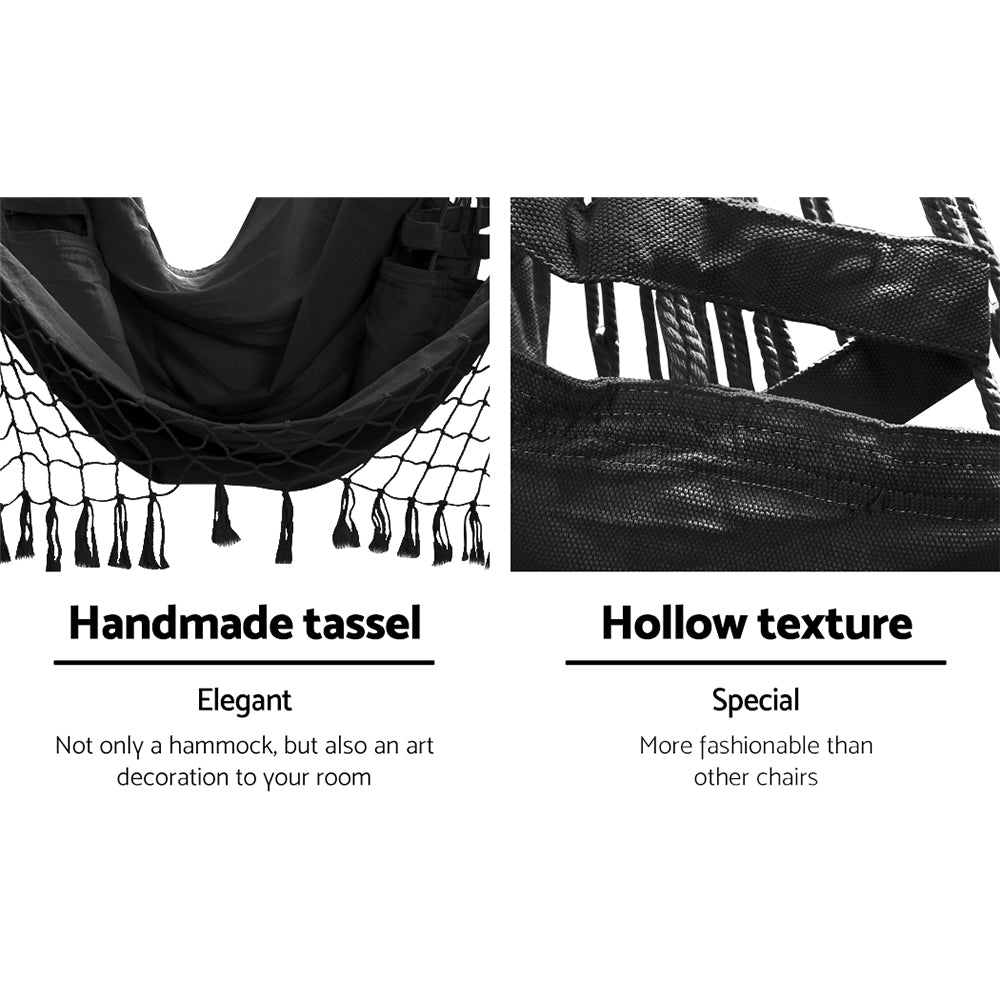 Gardeon Hammock Swing Chair - Grey-Hammock-PEROZ Accessories