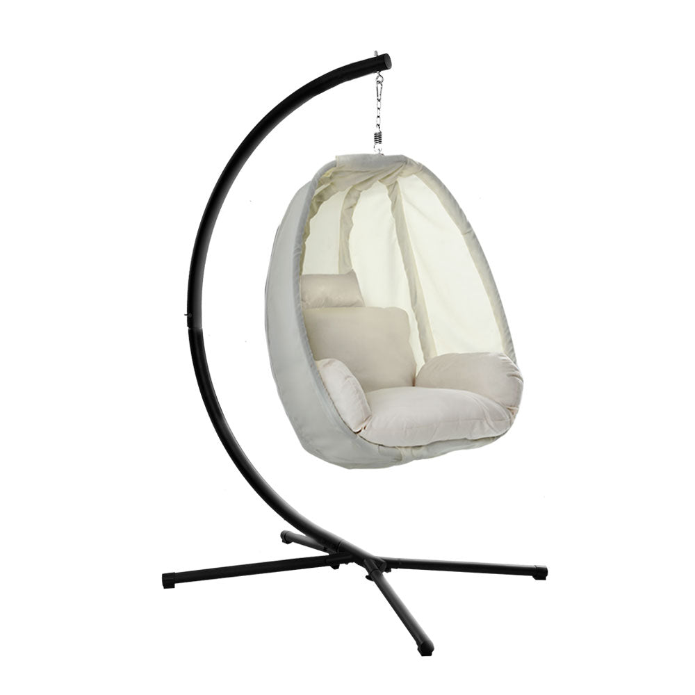 Gardeon Outdoor Furniture Egg Hammock Porch Hanging Pod Swing Chair with Stand-Furniture &gt; Outdoor-PEROZ Accessories