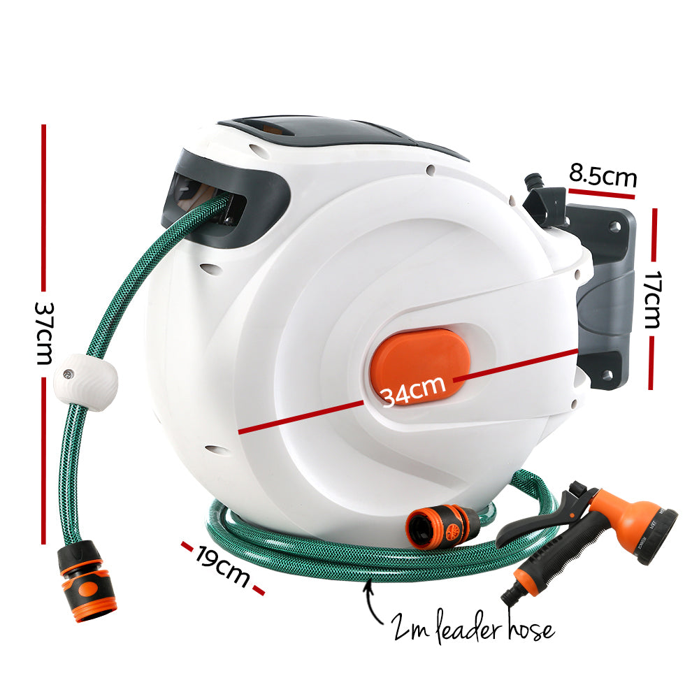 Greenfingers Retractable Hose Reel 20M Garden Water Spray Gun Auto Rewind-Home & Garden > Garden Tools-PEROZ Accessories