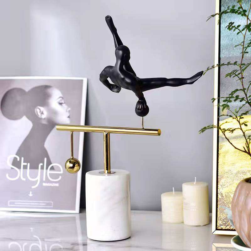 Anyhouz 40cm Abstract Human Sculpture Tabletop Home Decor Modern Art Living Room Display House Decorative Crafts Ornaments with Resin Base-Tabletop Decor-PEROZ Accessories