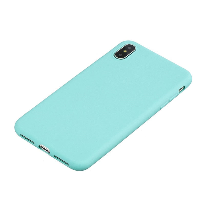 Anymob iPhone Case Red Simple Solid Color Ultra thin Soft TPU Cases Candy Color Back Cover-Mobile Phone Cases-PEROZ Accessories