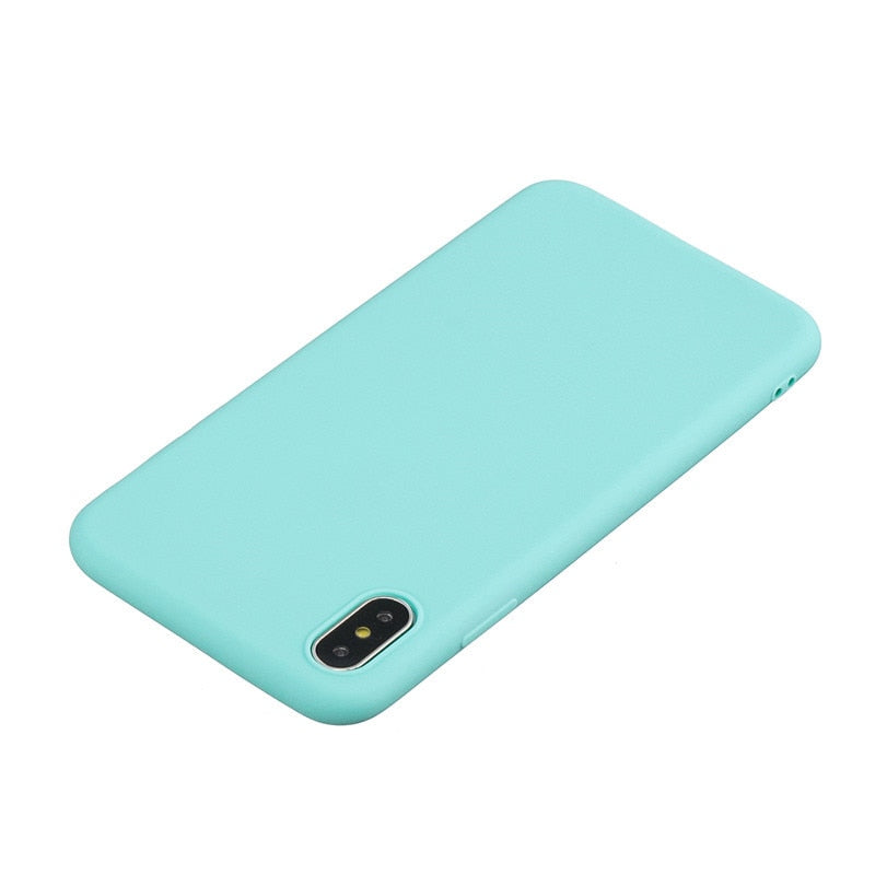 Anymob iPhone Case Sky Blue Simple Solid Color Ultra thin Soft TPU Cases Candy Color Back Cover-Mobile Phone Cases-PEROZ Accessories
