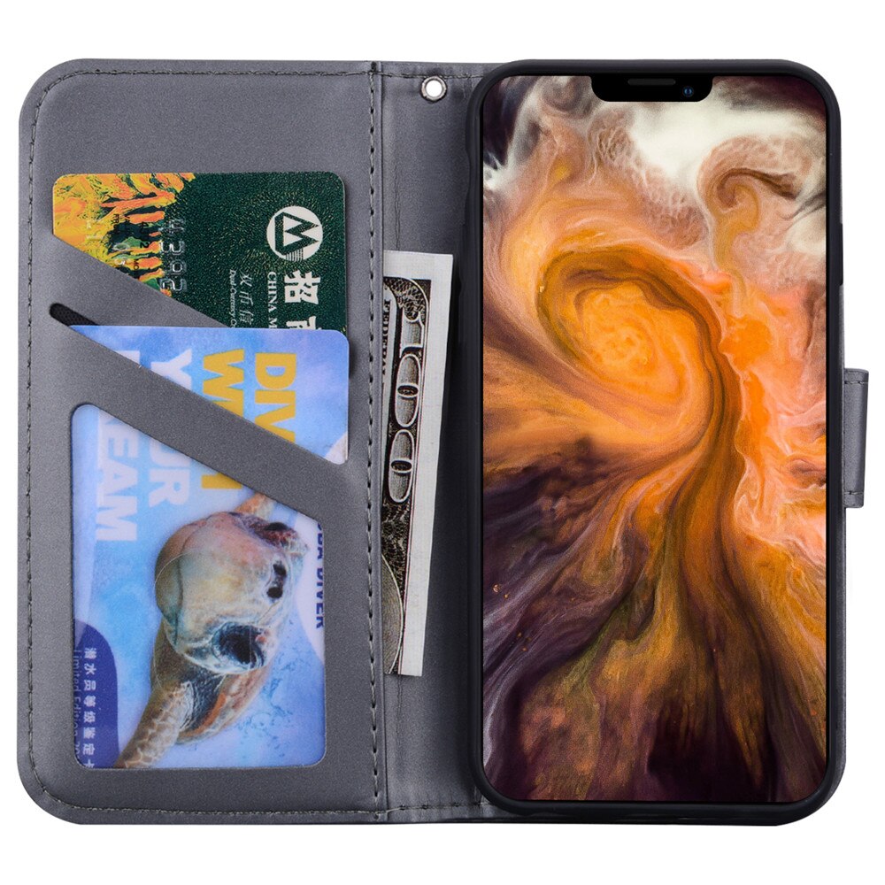 Anymob iPhone Case Gray Flip Leather Skin Silicone Bear Design Wallet Phone-Mobile Phone Cases-PEROZ Accessories