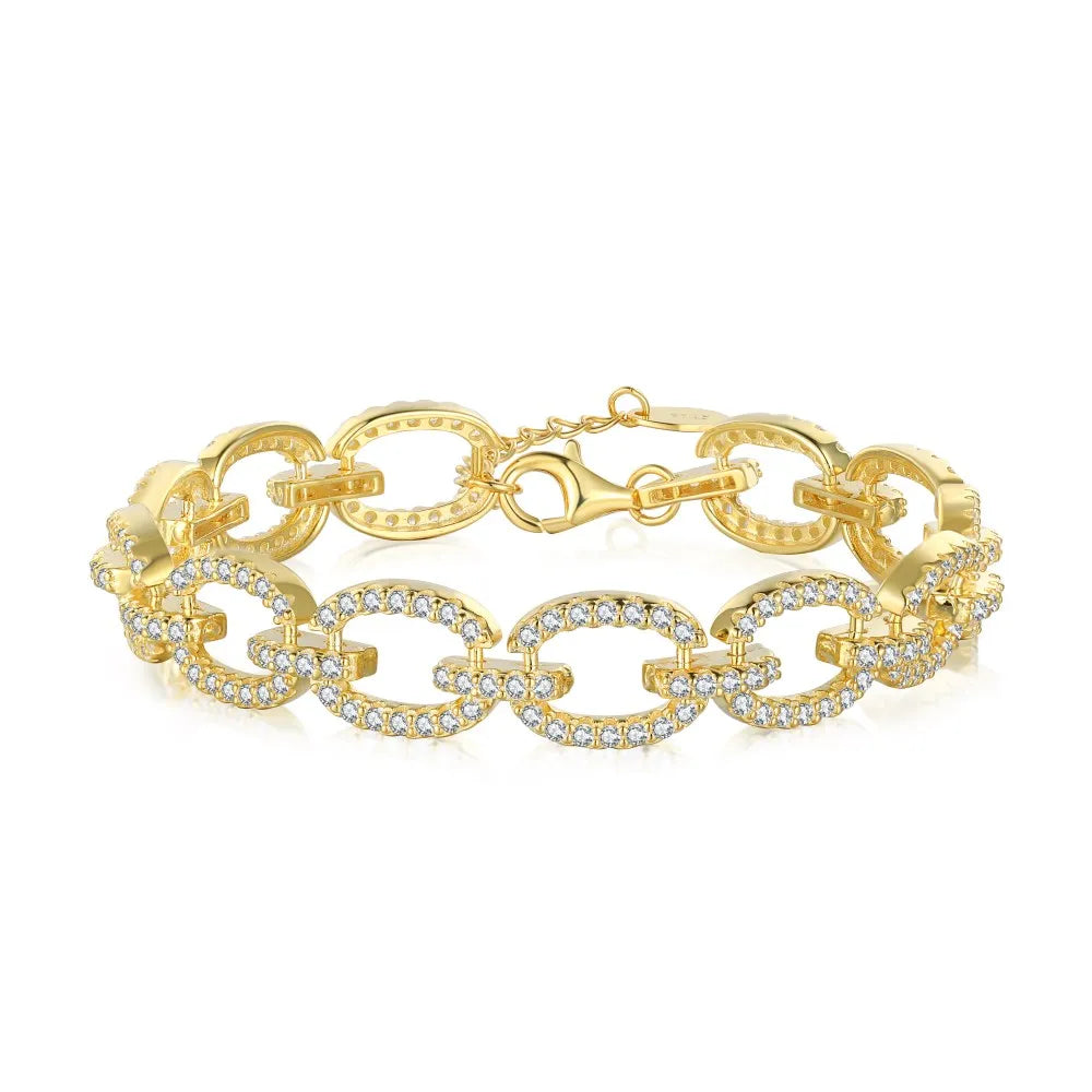 Anyco Bracelet Custom Chunky Cuban Link Bracelet For Women Gold Platted Designer Charm Layer Handmade Bangles-Bracelets-PEROZ Accessories