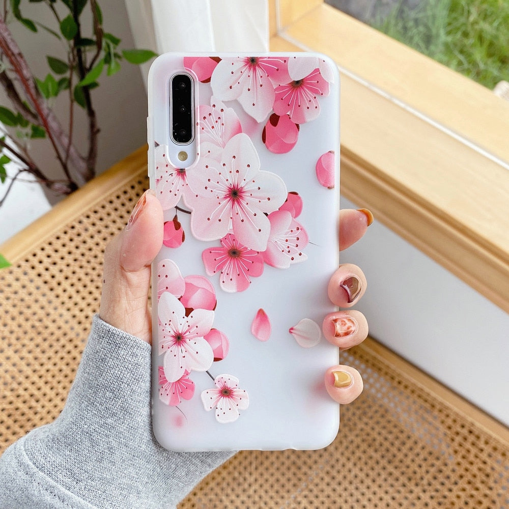 Anymob Samsung Case Bird and Butterfly Design Vintage Relief Flower Phone Matte Soft Silicone Back Cover-Mobile Phone Cases-PEROZ Accessories
