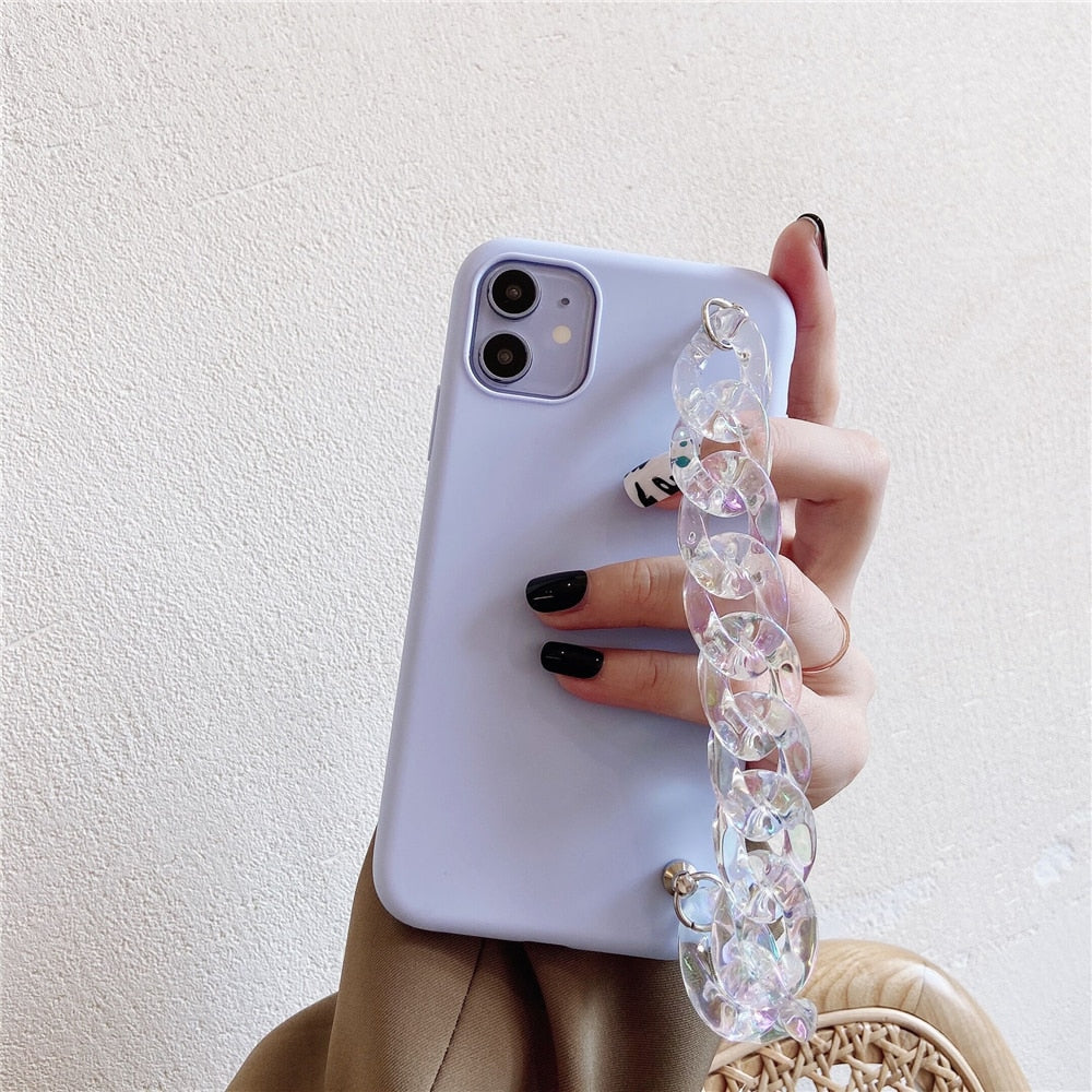 Anymob iPhone Pink Crystal Bracelet Silicone Case Soft Back Cover-Mobile Phone Cases-PEROZ Accessories