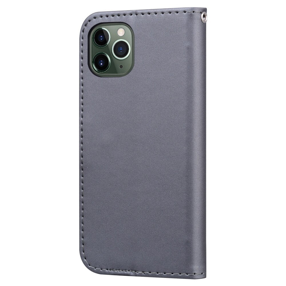 Anymob iPhone Case Gray Flip Leather Skin Silicone Bear Design Wallet Phone-Mobile Phone Cases-PEROZ Accessories