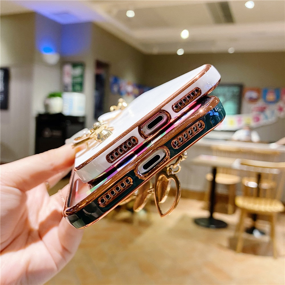 Anymob iPhone Case Red Soft Electroplated Love Heart Bracelet Silicon Bumper Back Cover-Mobile Phone Cases-PEROZ Accessories