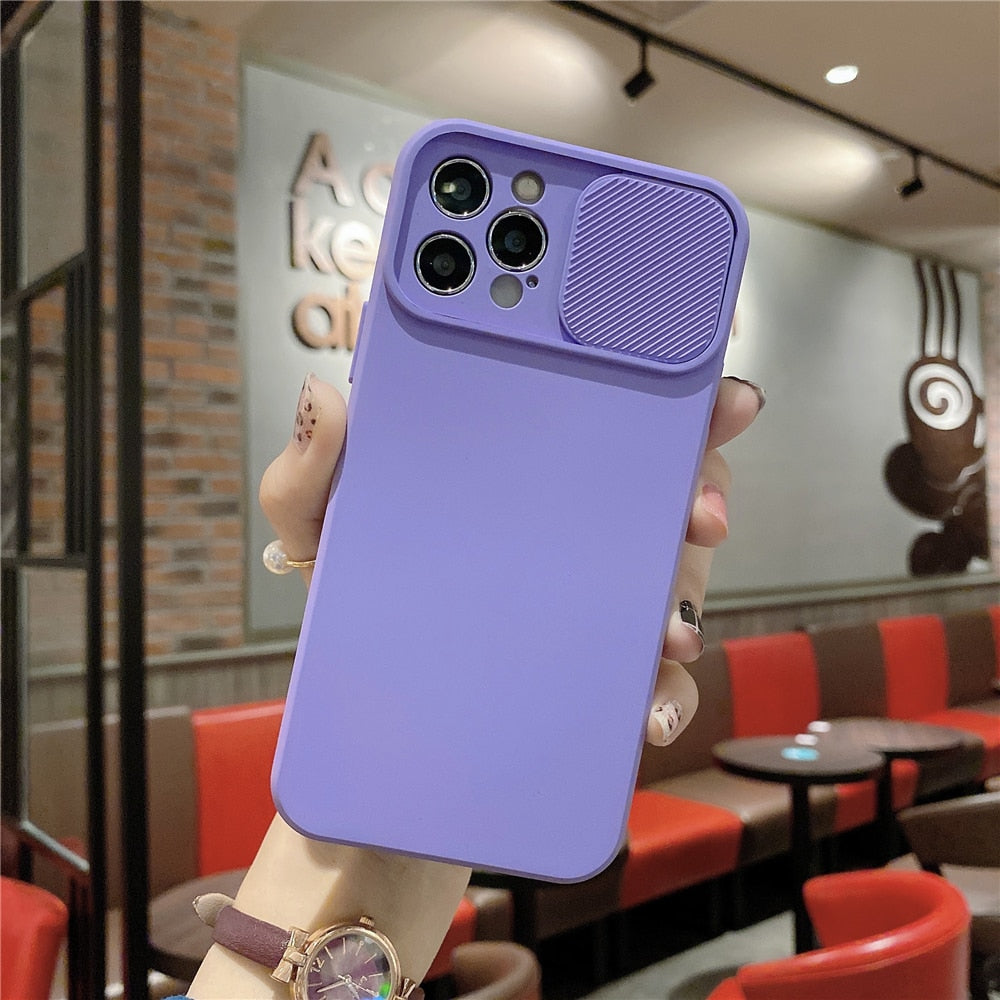 Anymob iPhone Case Black Camera Lens Protection Color Candy Soft Back Cover-Mobile Phone Cases-PEROZ Accessories