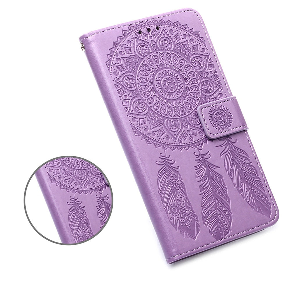 Anymob iPhone Case Turquoise Embossed Book Style Flip Wallet PU Leather With Card Slot-Mobile Phone Cases-PEROZ Accessories