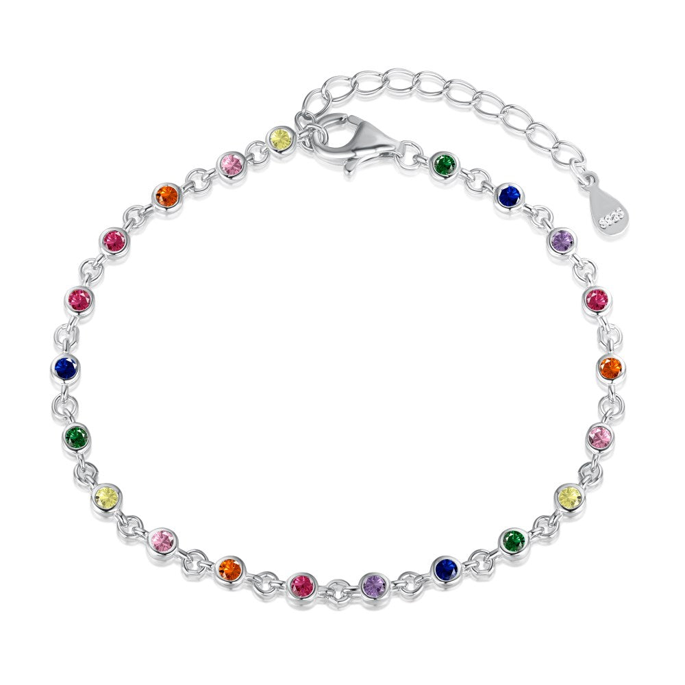 Anyco Bracelet Cuba Drop Heart Shape Iced Out Tennis Cubic Zirconia 925 Silver Chain Crystal Bracelets Bangles Charm For Bracelet Women-Bracelets-PEROZ Accessories