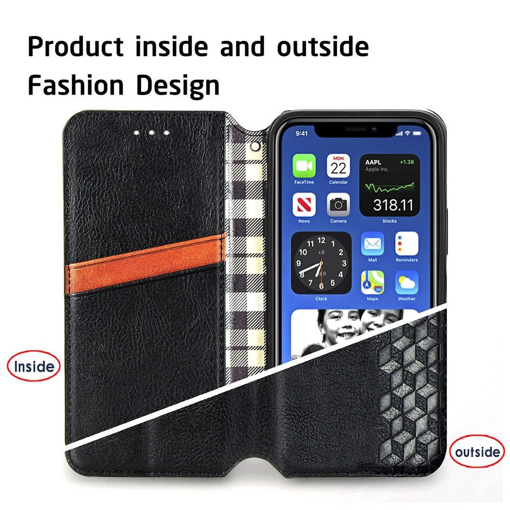 Anymob IPhone Silver Fashion Flip Phone Leather Cases Wallet Book Style Cover-Mobile Phone Cases-PEROZ Accessories