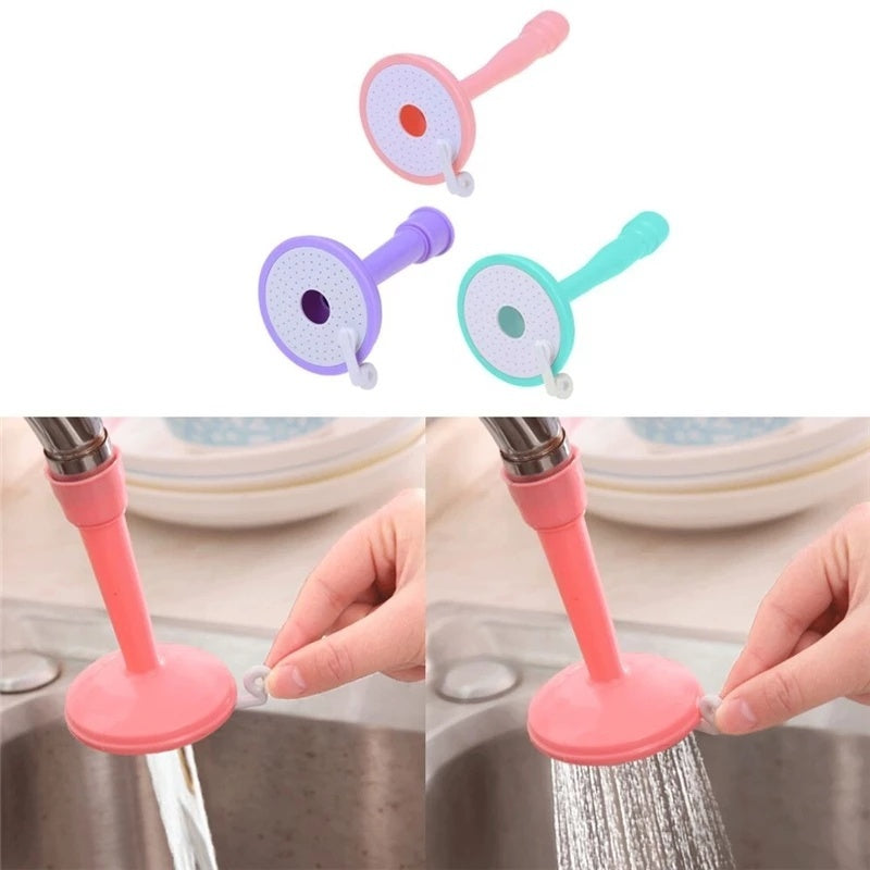 Anyhouz Water Tap Extension Swivel Long Pink High Elastic Sink Kitchen Bathroom Accessories Faucet Water Extender-Bathroom and Toilet Accessories-PEROZ Accessories