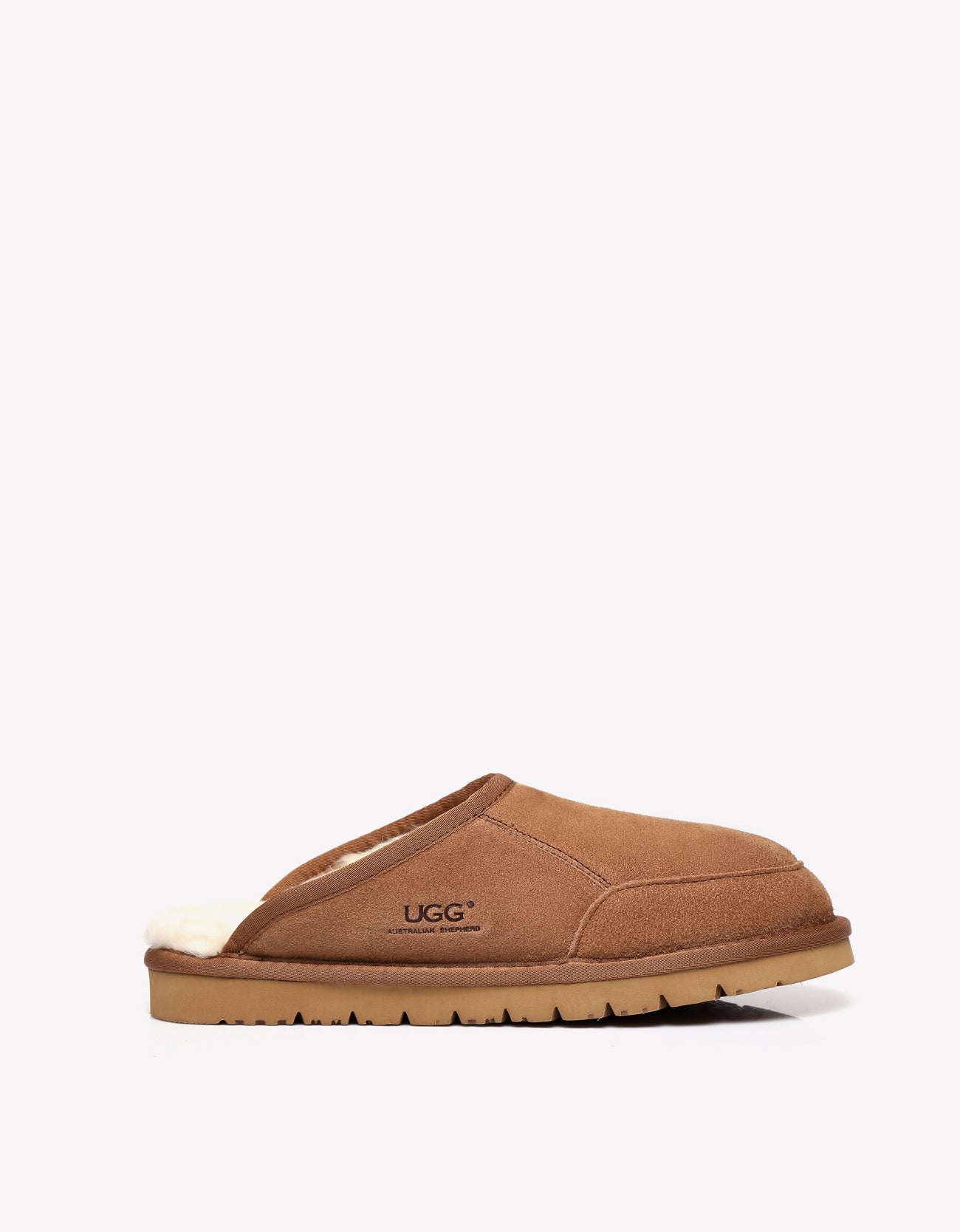 Australian Shepherd Sheepskin Panel Scuff Men UGG Slippers Bred-Slippers-PEROZ Accessories