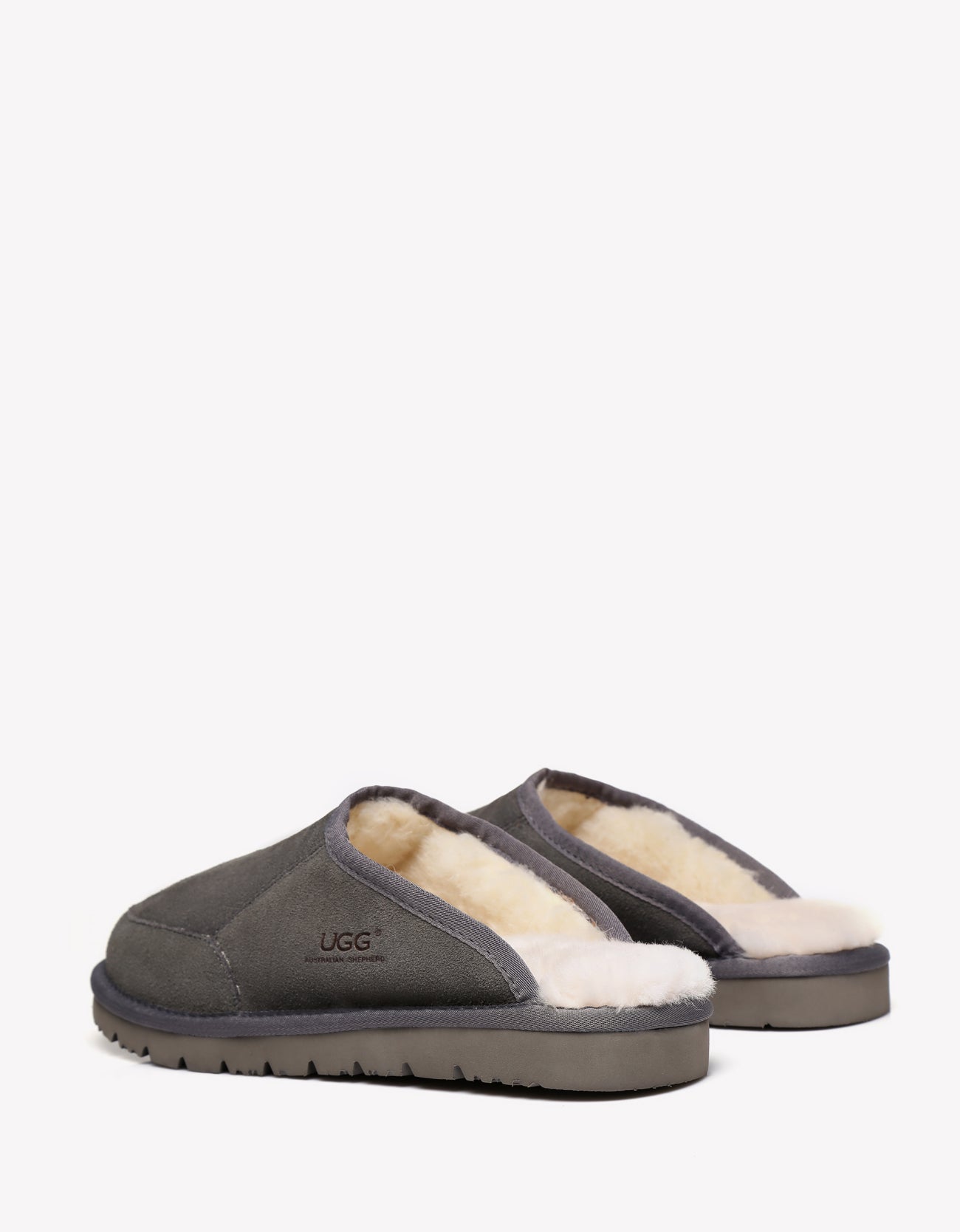 Australian Shepherd Sheepskin Panel Scuff Men UGG Slippers Bred-Slippers-PEROZ Accessories