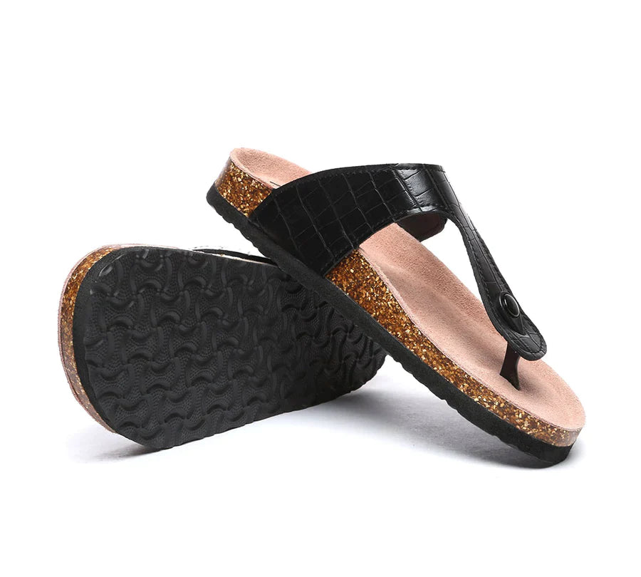 Tarramarra Embossed Summer Beach Unisex Slip-on Lindsay Sandals-Slides-PEROZ Accessories