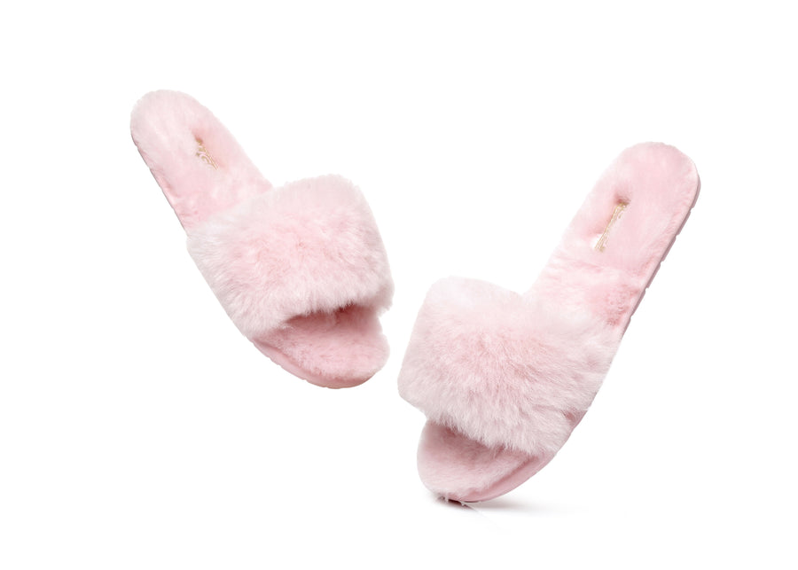 Australian Shepherd UGG Slipper Wool Fluffy Slides Nala-Slides-PEROZ Accessories