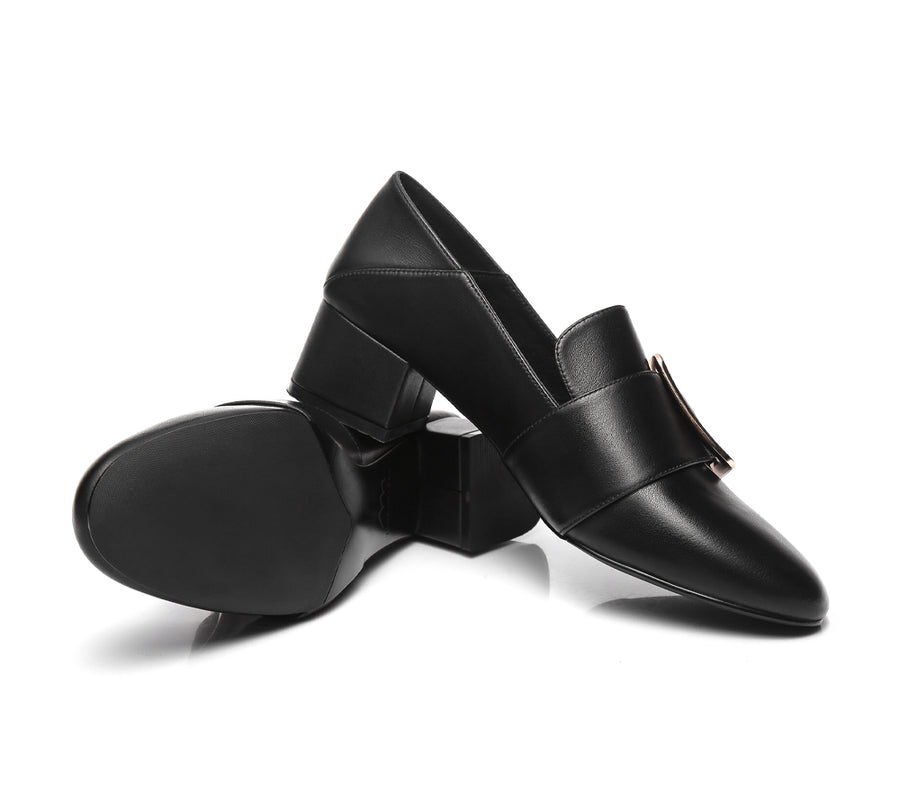 TARRAMARRA Low Block Leather Heels Sammi-Heels-PEROZ Accessories