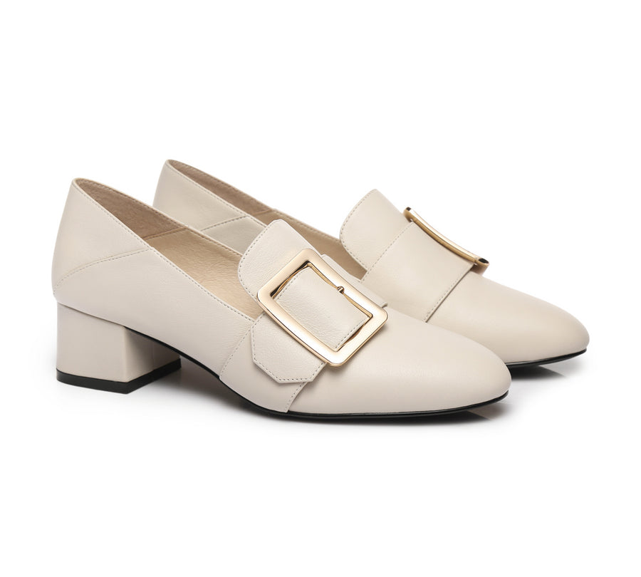 TARRAMARRA Low Block Leather Heels Sammi-Heels-PEROZ Accessories