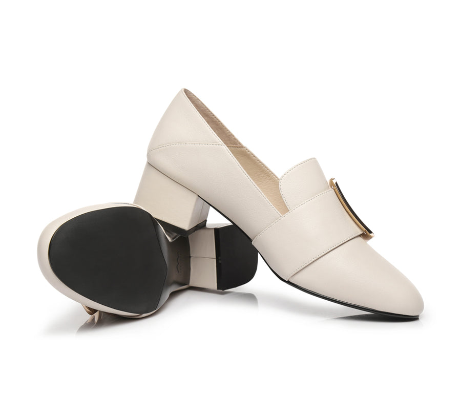 TARRAMARRA Low Block Leather Heels Sammi-Heels-PEROZ Accessories