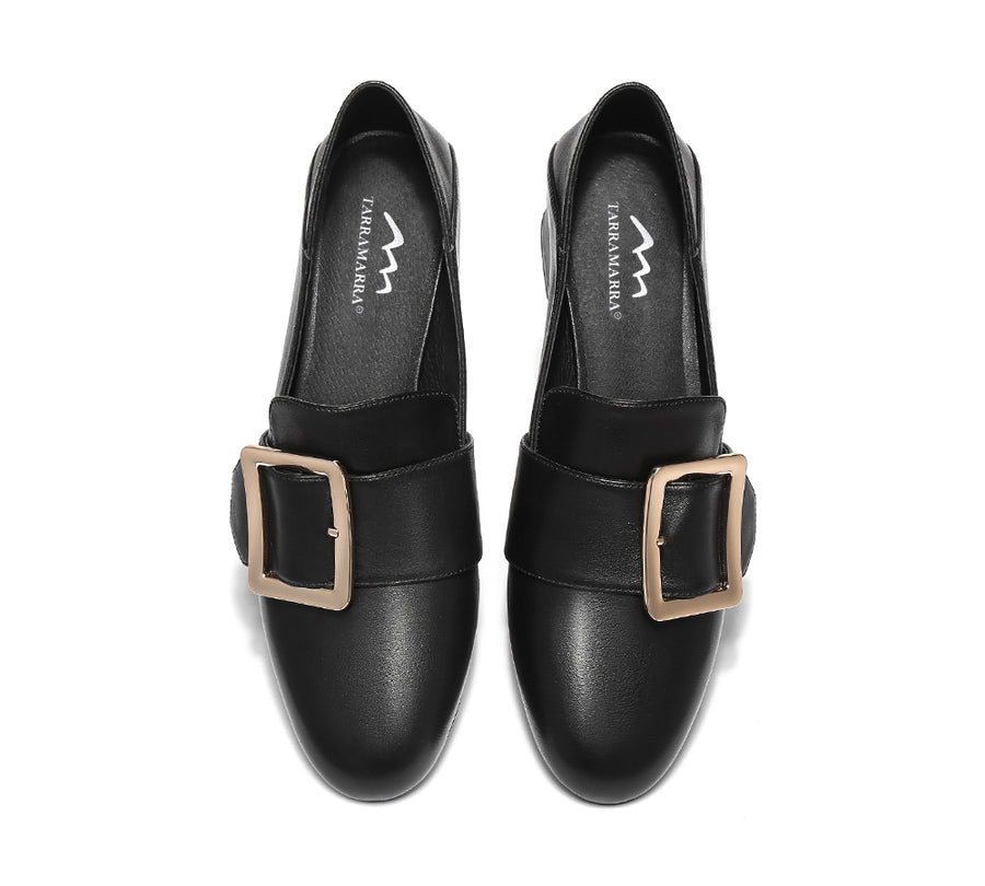 TARRAMARRA Low Block Leather Heels Sammi-Heels-PEROZ Accessories