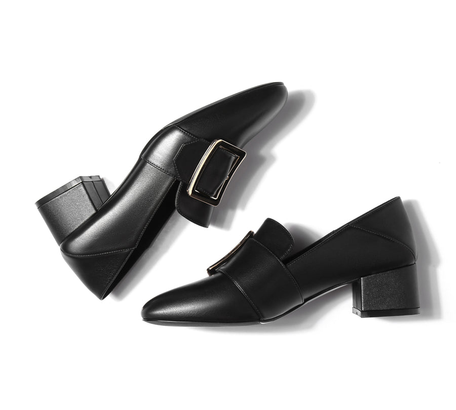 TARRAMARRA Low Block Leather Heels Sammi-Heels-PEROZ Accessories