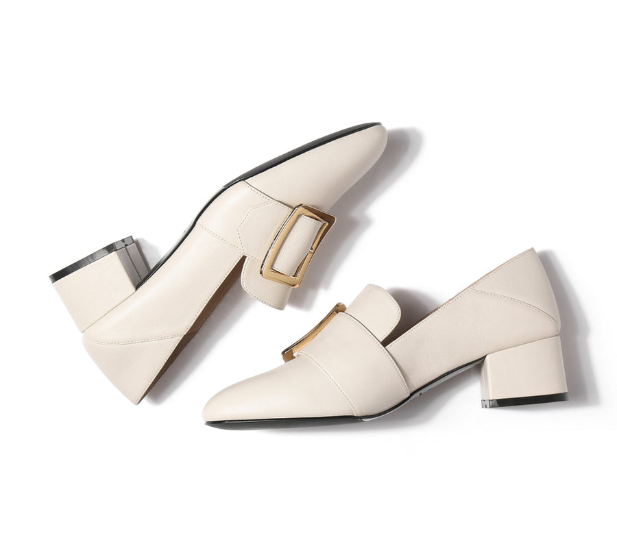 TARRAMARRA Low Block Leather Heels Sammi-Heels-PEROZ Accessories