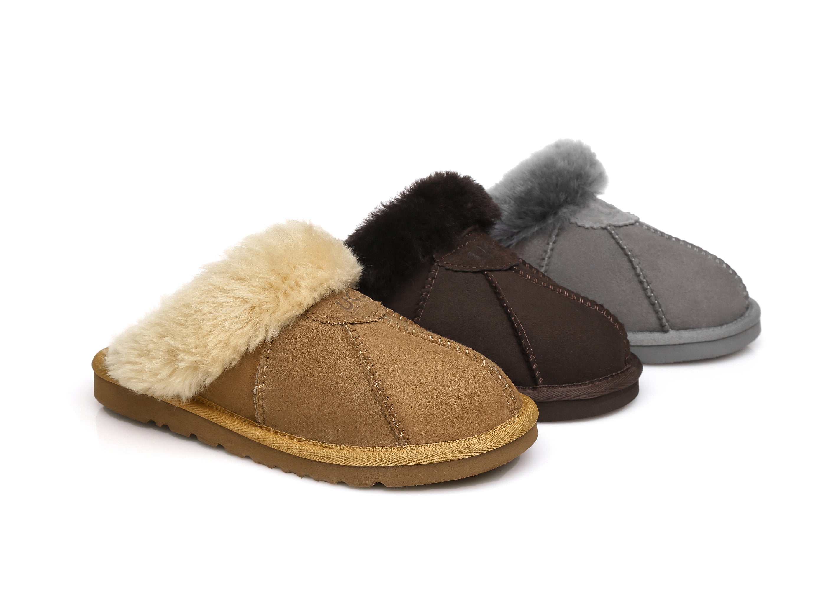 Australian Shepherd Double-Faced Sheepskin Unisex UGG Slippers Robert Water Resistant-Slippers-PEROZ Accessories