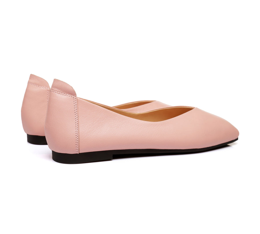 TARRAMARRA Square Toe Leather Ballet Flats Women Linda-Flats-PEROZ Accessories
