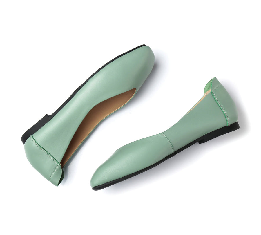 TARRAMARRA Square Toe Leather Ballet Flats Women Linda-Flats-PEROZ Accessories