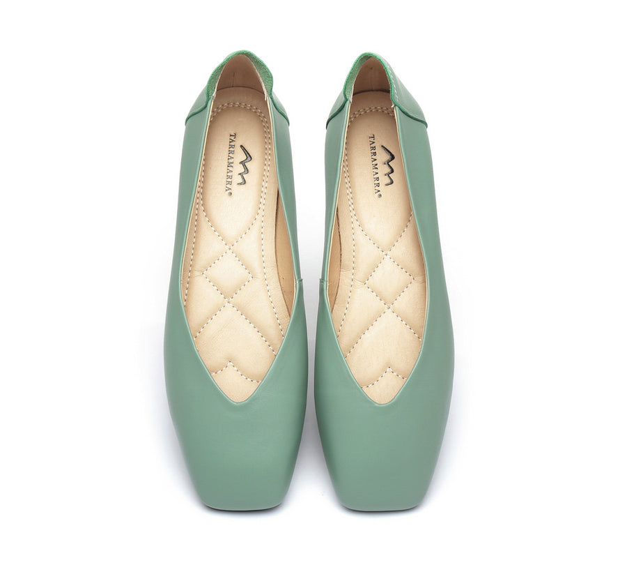 TARRAMARRA Square Toe Leather Ballet Flats Women Linda-Flats-PEROZ Accessories