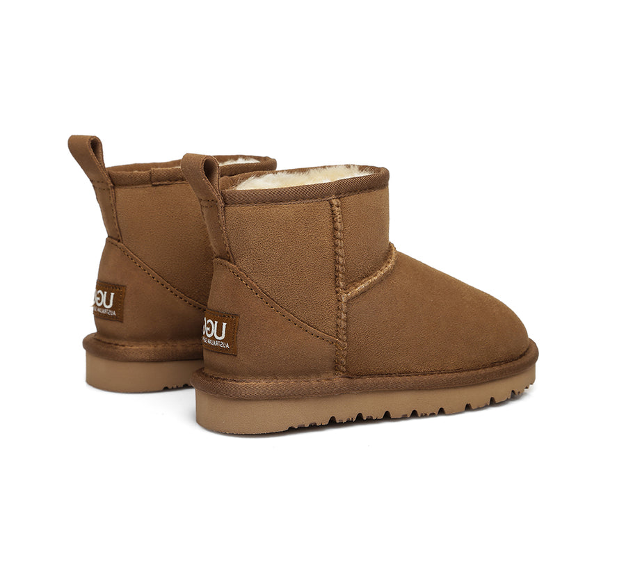 Australian Shepherd Sheepskin Kids Mini Classic UGG boots Water Resistant-Kid Boots-PEROZ Accessories