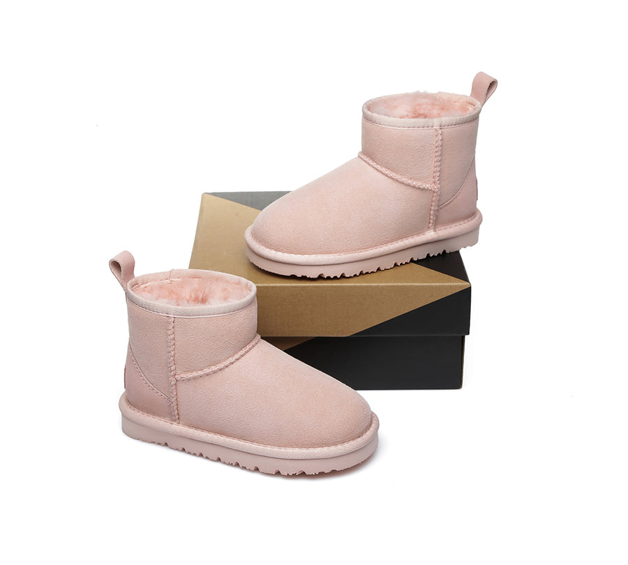 Australian Shepherd Sheepskin Kids Mini Classic UGG boots Water Resistant-Kid Boots-PEROZ Accessories
