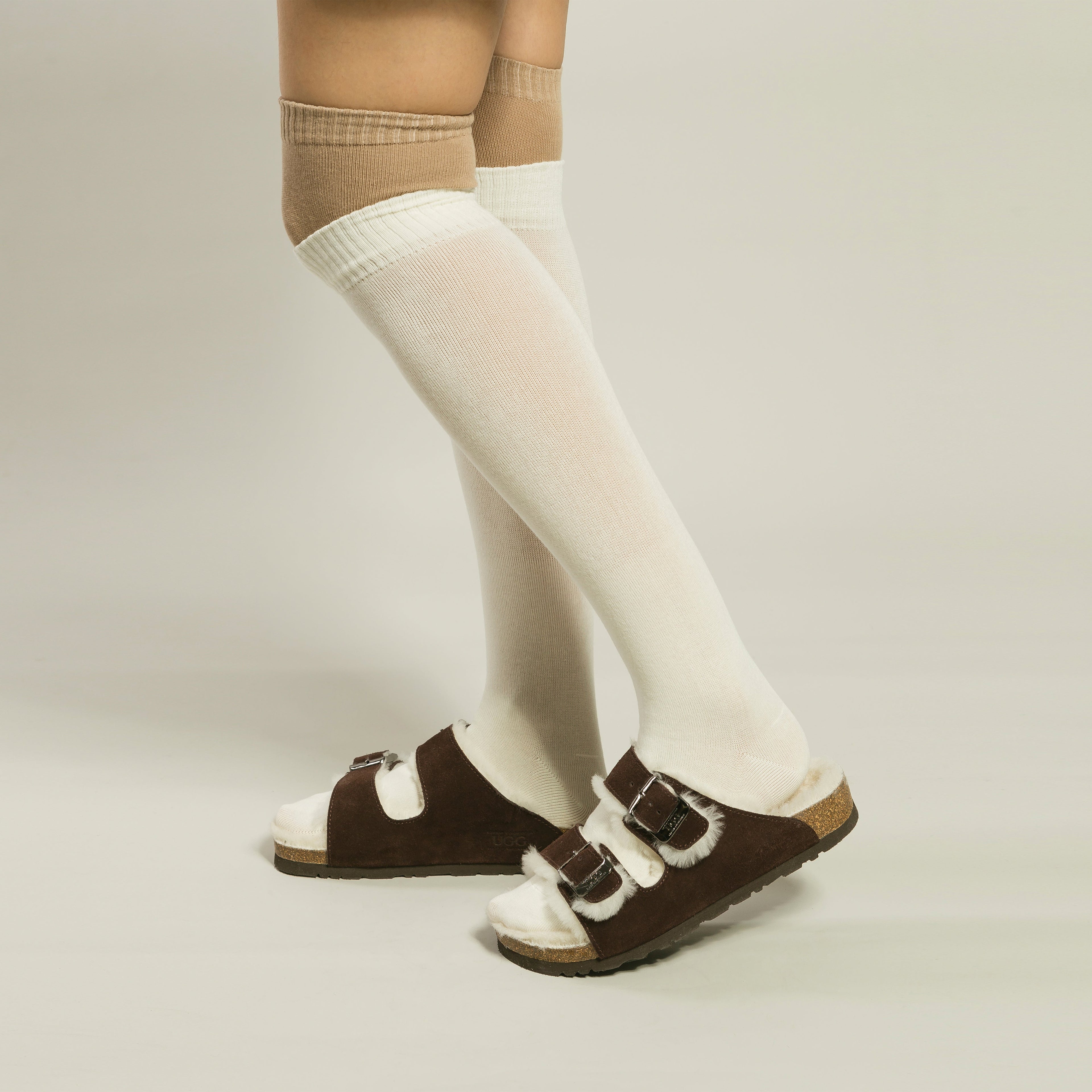 UGG Aussie Shearling Buckled Sandals-Moccasins-PEROZ Accessories