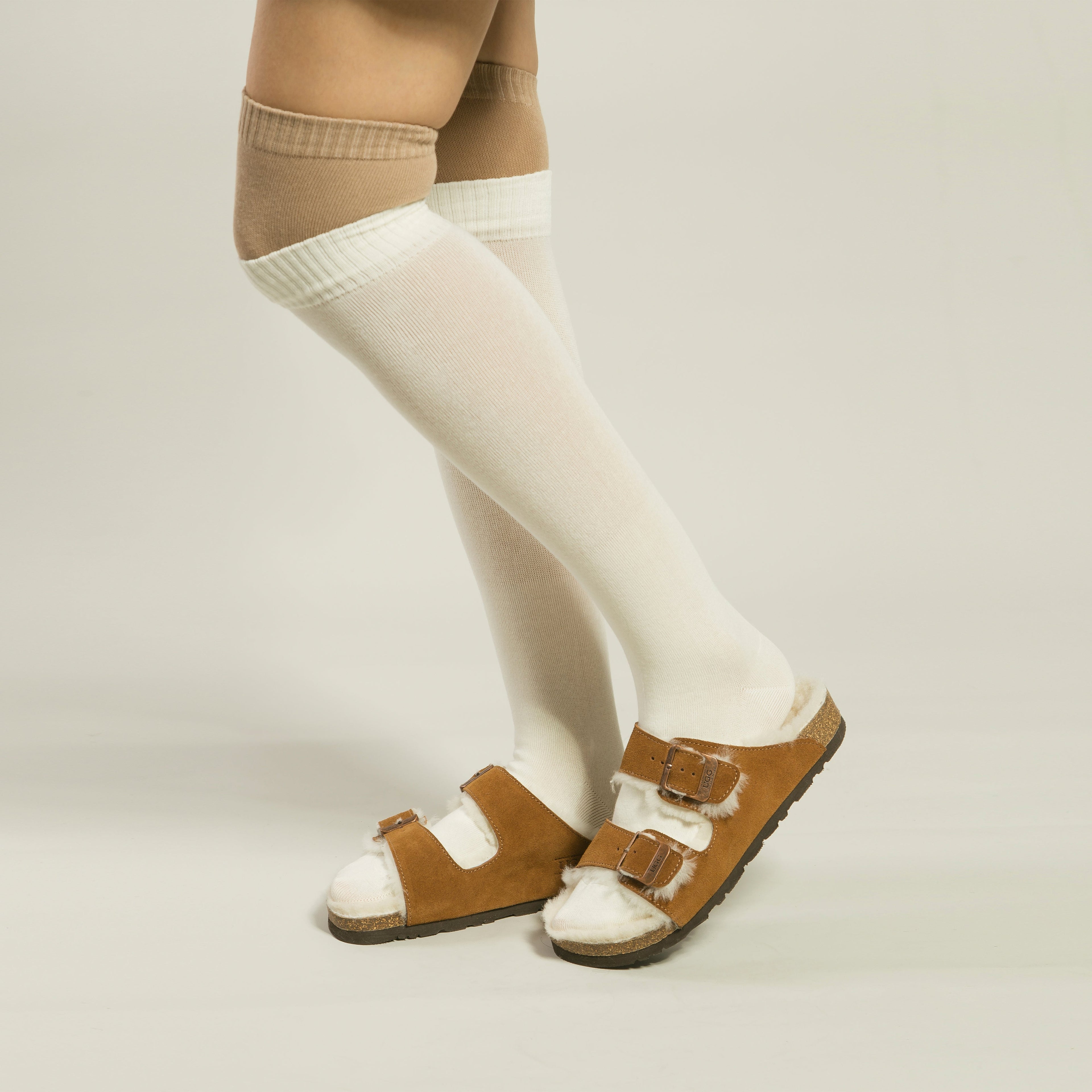 UGG Aussie Shearling Buckled Sandals-Moccasins-PEROZ Accessories
