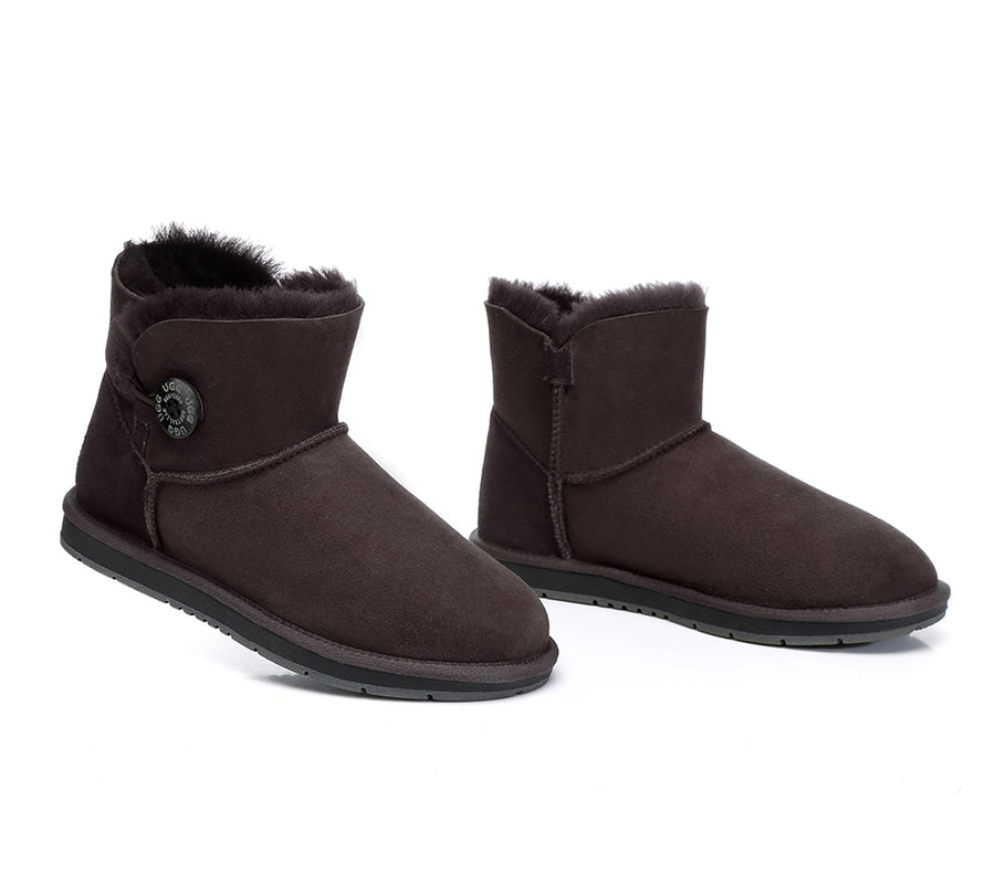 Australian Shepherd Kids AS Mini Button UGG Boots Water Resistant-Kid Boots-PEROZ Accessories