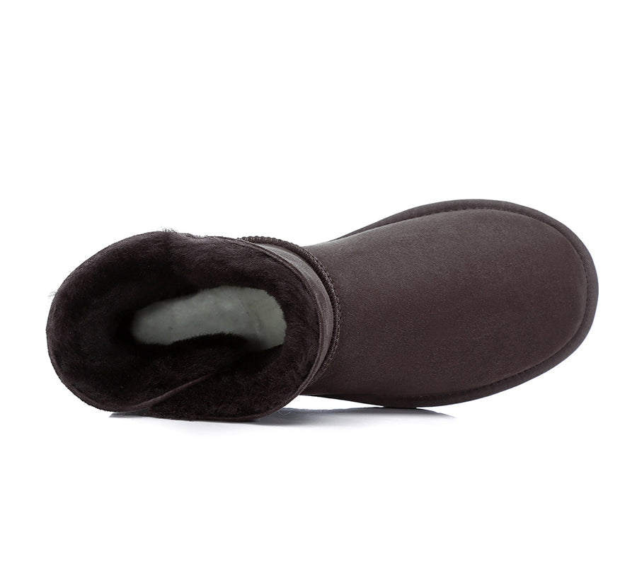 Australian Shepherd Kids AS Mini Button UGG Boots Water Resistant-Kid Boots-PEROZ Accessories