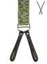 BRACES. X-Back with Leather Ends. Jocelyn Proust Lined Leaves Print. Black/Gold. 35mm width.-Braces-PEROZ Accessories