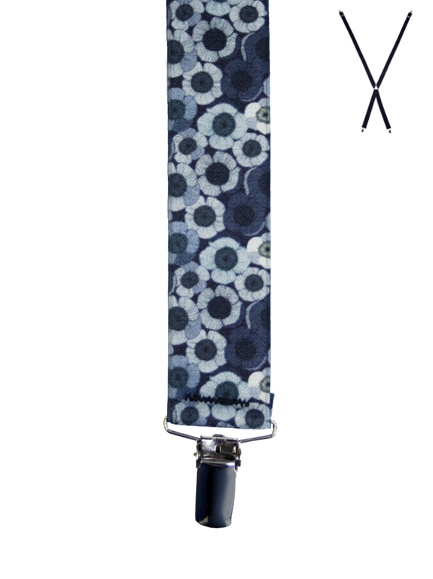 BRACES. X-Back with Nickel Clips. Jocelyn Proust Poppy Print. 35mm width.-Braces-PEROZ Accessories