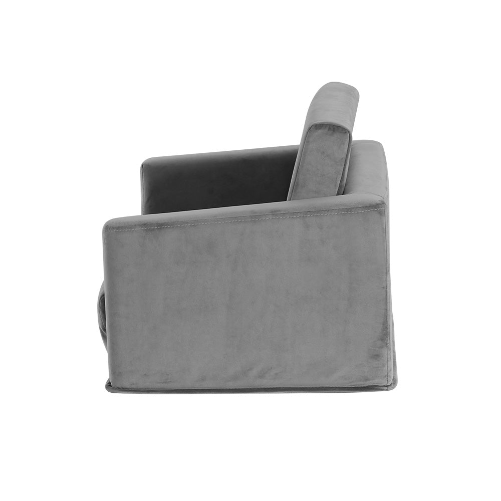 Keezi Kids Sofa 2 Seater Chair Children Flip Open Couch Armchair Grey-Baby & Kids > Kid&