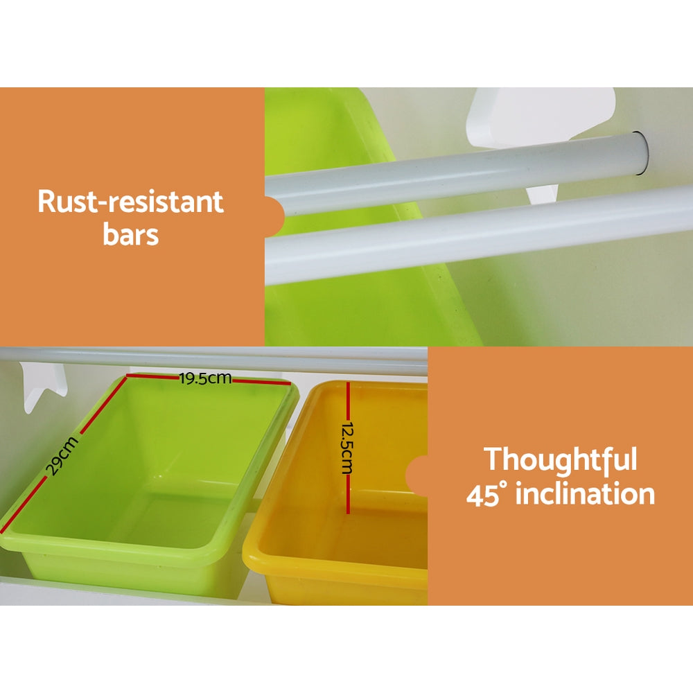 Keezi 3 PCS Kids Table and Chairs Set Children Furniture Play Toys Storage Box-Baby & Kids > Kid&