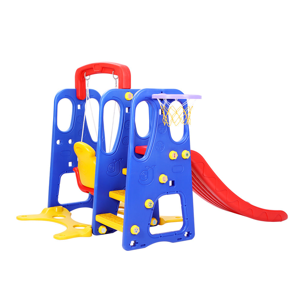 Keezi Kids 3-in-1 Slide Swing with Basketball Hoop Toddler Outdoor Indoor Play-Baby & Kids > Toys-PEROZ Accessories