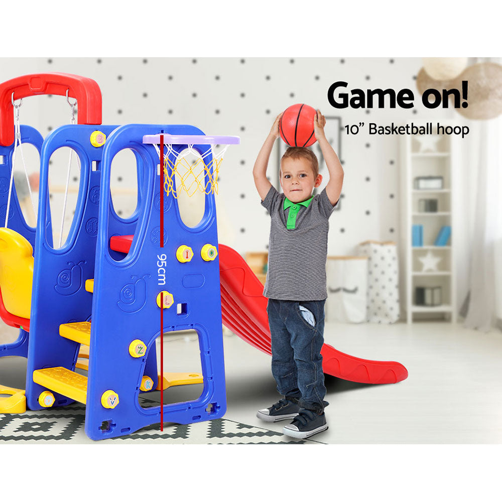 Keezi Kids 3-in-1 Slide Swing with Basketball Hoop Toddler Outdoor Indoor Play-Baby & Kids > Toys-PEROZ Accessories