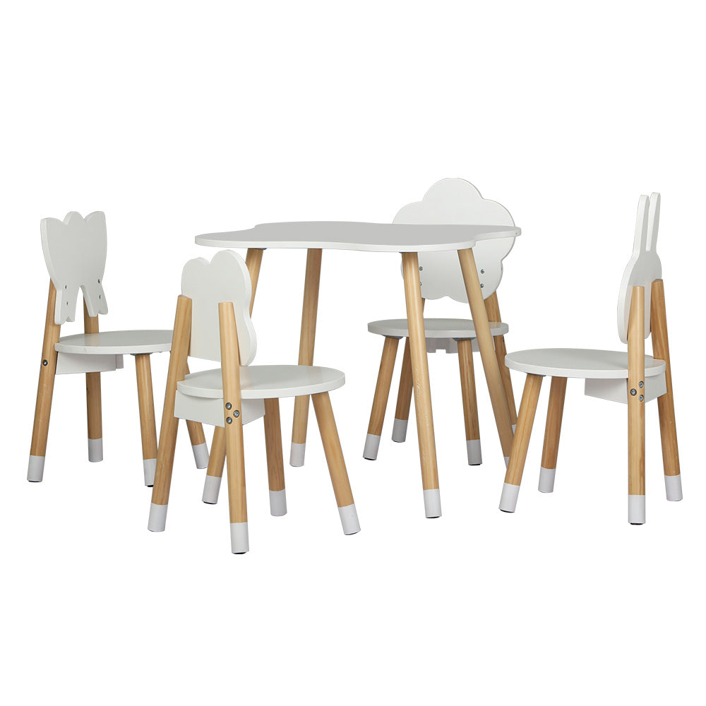 Keezi 5 Piece Kids Table and Chairs Set Children Activity Study Play Desk-Baby & Kids > Kid&
